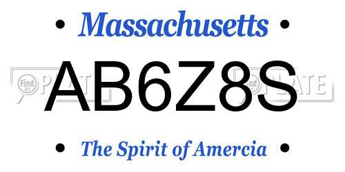 AB6Z8S Massachusetts License Plate