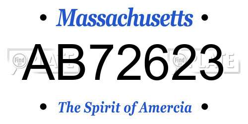 AB72623 Massachusetts License Plate