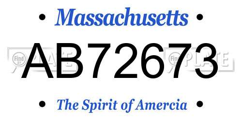 AB72673 Massachusetts License Plate