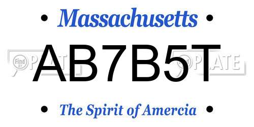 AB7B5T Massachusetts License Plate
