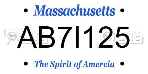 AB7I125 Massachusetts License Plate