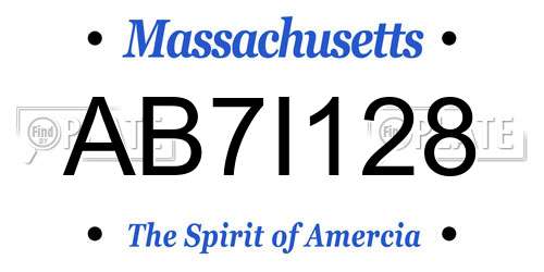 AB7I128 Massachusetts License Plate