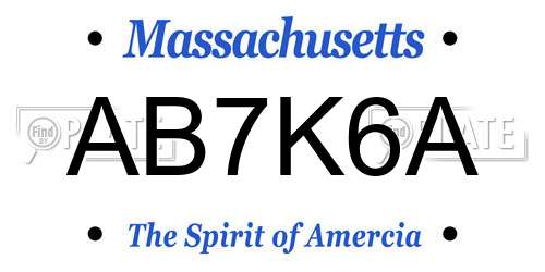 AB7K6A Massachusetts License Plate