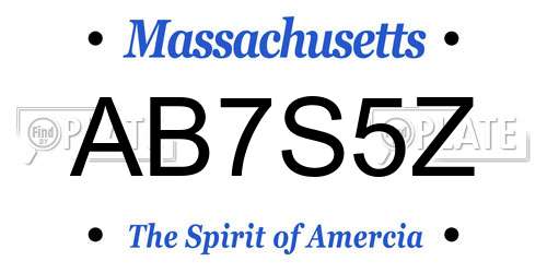 AB7S5Z Massachusetts License Plate