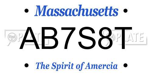 AB7S8T Massachusetts License Plate