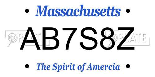 AB7S8Z Massachusetts License Plate