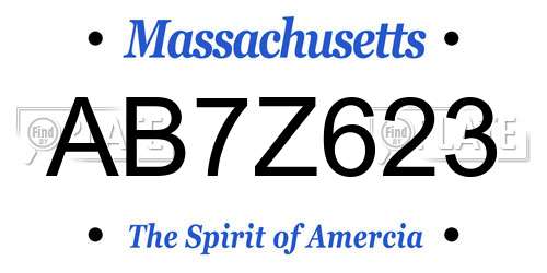 AB7Z623 Massachusetts License Plate