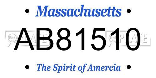 AB81510 Massachusetts License Plate
