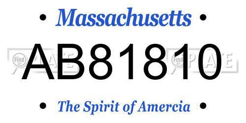 AB81810 Massachusetts License Plate