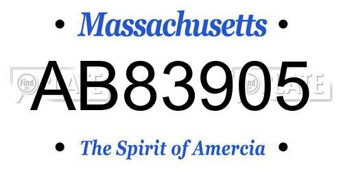 AB83905 Massachusetts License Plate