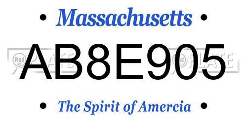 AB8E905 Massachusetts License Plate