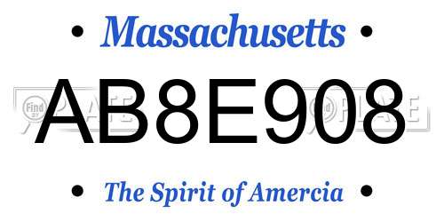 AB8E908 Massachusetts License Plate