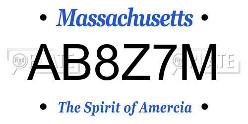 AB8Z7M Massachusetts License Plate