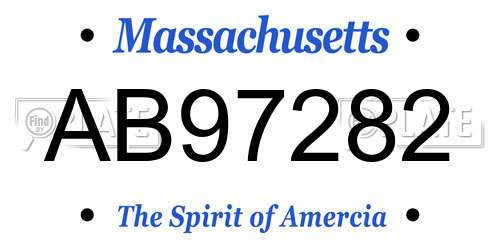 AB97282 Massachusetts License Plate