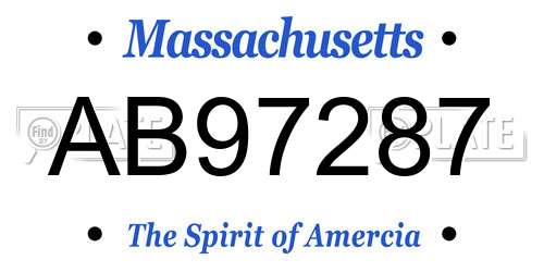 AB97287 Massachusetts License Plate