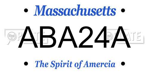 ABA24A Massachusetts License Plate