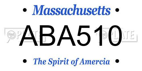 ABA510 Massachusetts License Plate