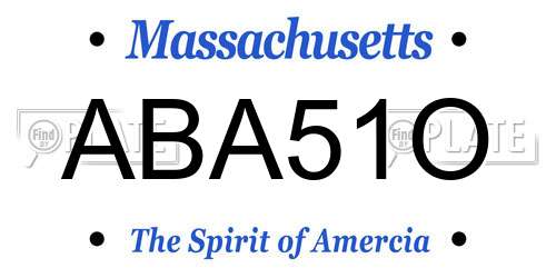 ABA51O Massachusetts License Plate