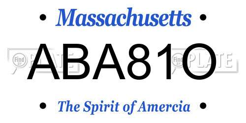 ABA81O Massachusetts License Plate