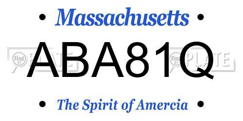 ABA81Q Massachusetts License Plate