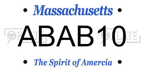 ABAB10 Massachusetts License Plate