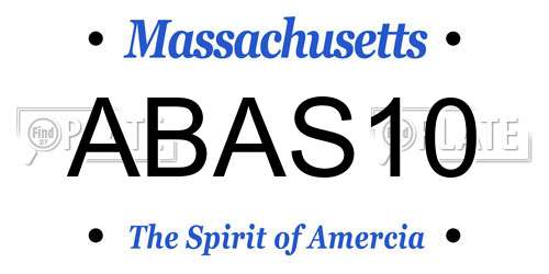 ABAS10 Massachusetts License Plate