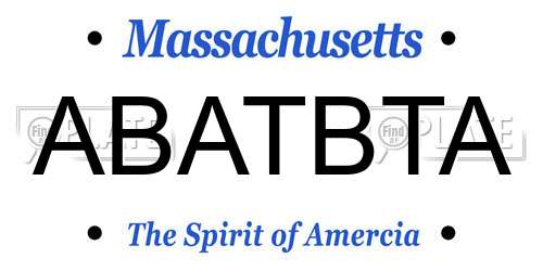 ABATBTA Massachusetts License Plate