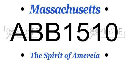 ABB1510 Massachusetts License Plate