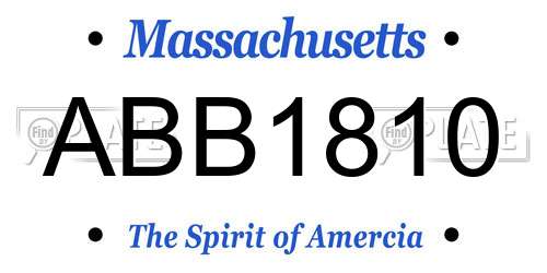 ABB1810 Massachusetts License Plate