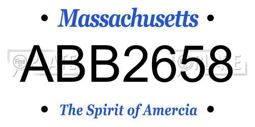 ABB2658 Massachusetts License Plate