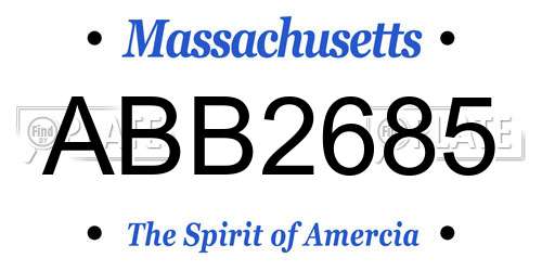 ABB2685 Massachusetts License Plate
