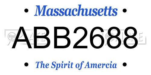 ABB2688 Massachusetts License Plate
