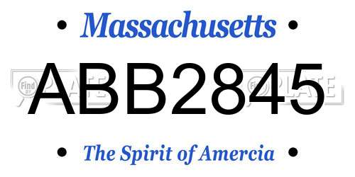 ABB2845 Massachusetts License Plate