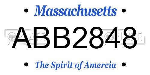 ABB2848 Massachusetts License Plate