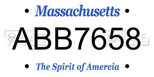 ABB7658 Massachusetts License Plate