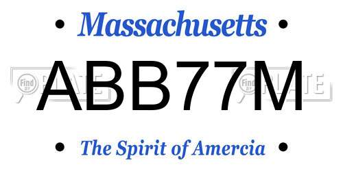 ABB77M Massachusetts License Plate