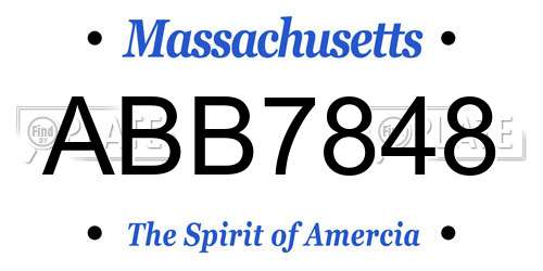 ABB7848 Massachusetts License Plate