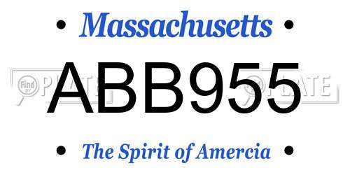 ABB955 Massachusetts License Plate