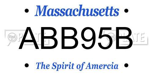 ABB95B Massachusetts License Plate