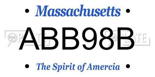 ABB98B Massachusetts License Plate