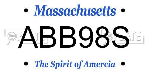 ABB98S Massachusetts License Plate