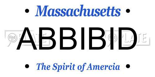 ABBIBID Massachusetts License Plate