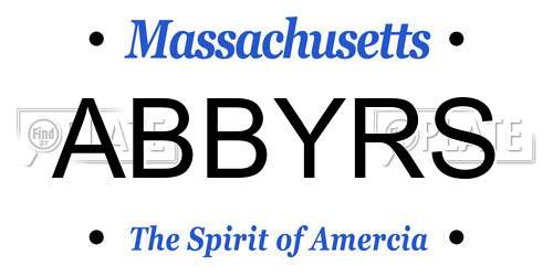 ABBYRS Massachusetts License Plate