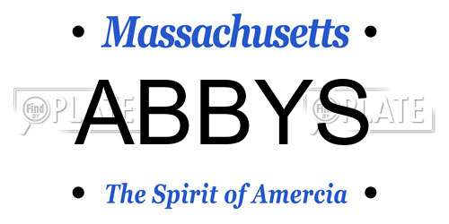 ABBYS Massachusetts License Plate