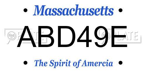 ABD49E Massachusetts License Plate