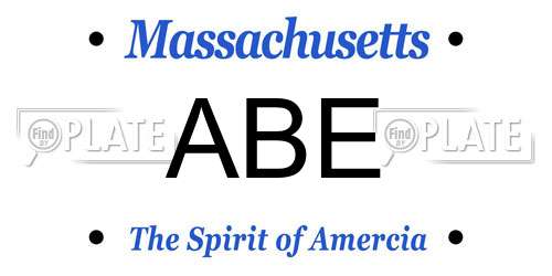 ABE Massachusetts License Plate