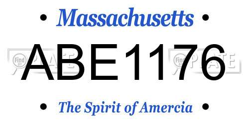 ABE1176 Massachusetts License Plate