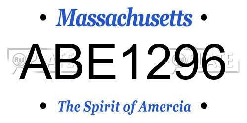 ABE1296 Massachusetts License Plate