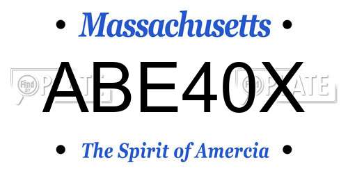 ABE40X Massachusetts License Plate