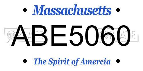 ABE5060 Massachusetts License Plate